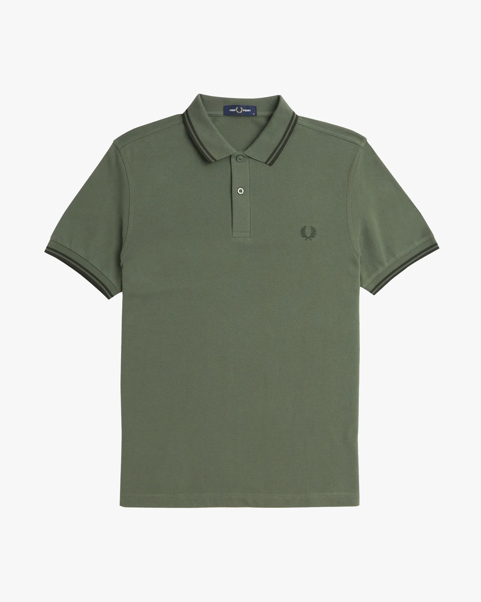 Fred Perry Twin Tipped Polo Shirt - Laurel Wreath Green / Night Green