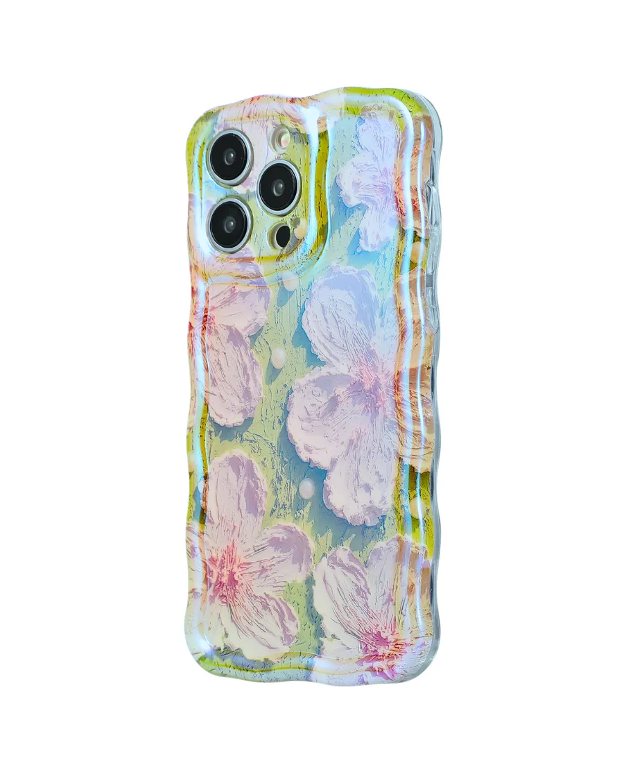 French Green Floral Wavy Phone Case