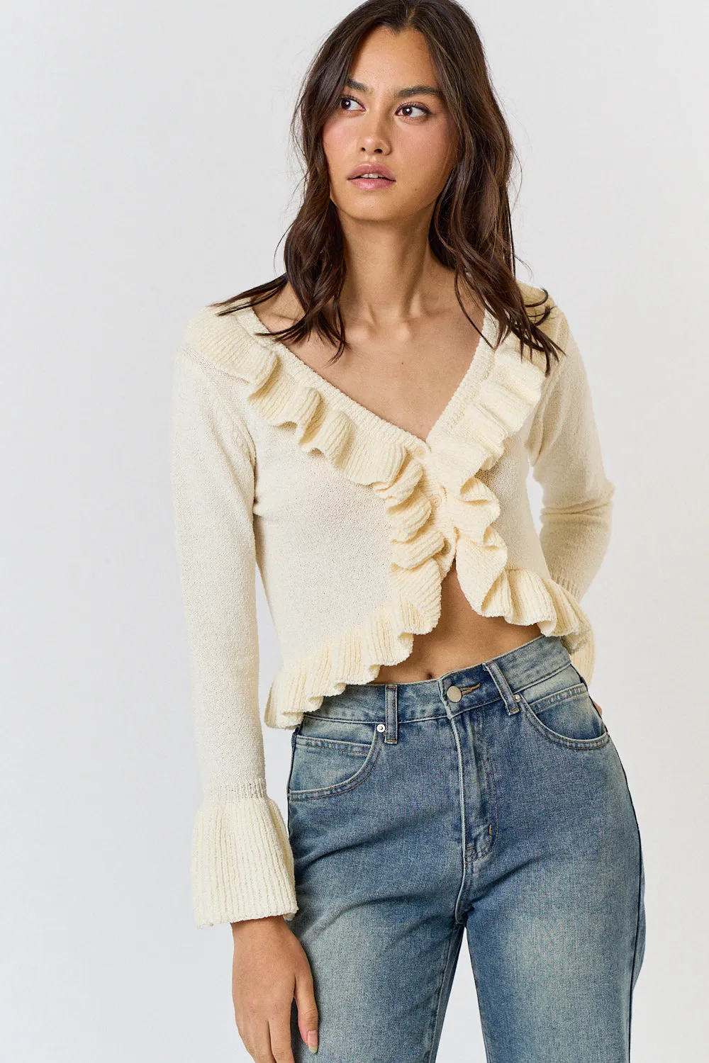 Frill Sweater Cardigan