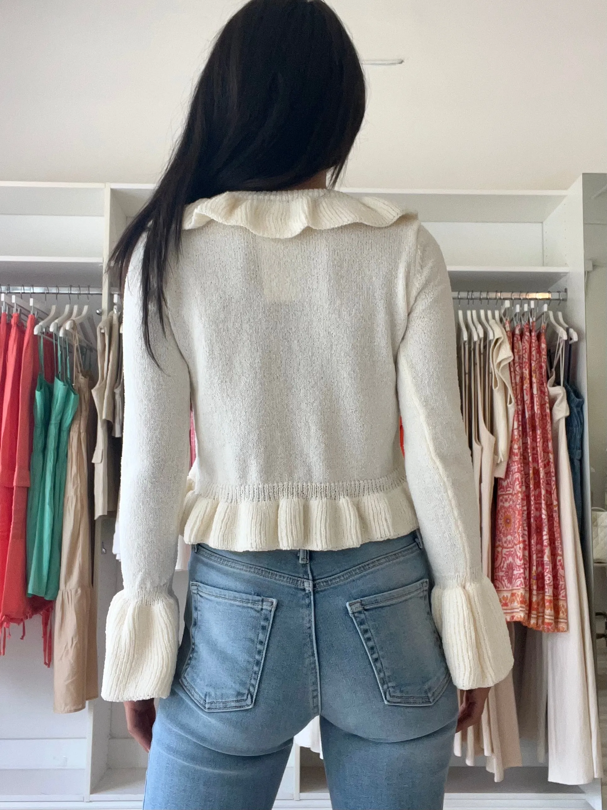 Frill Sweater Cardigan