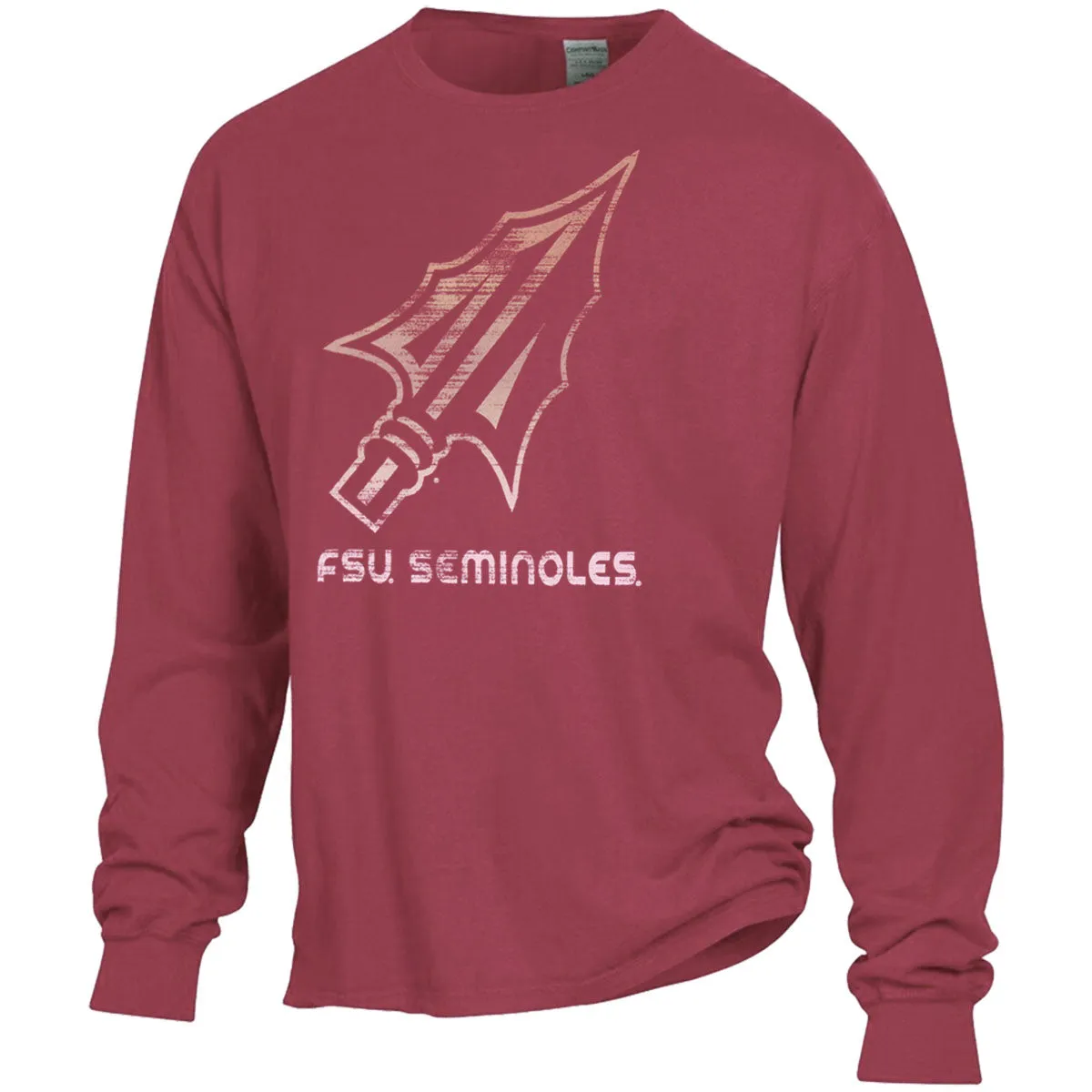 Gear Adult/Unisex Arrowhead FSU Seminoles Design Comfortwash Long Sleeve T-shirt - Garnet