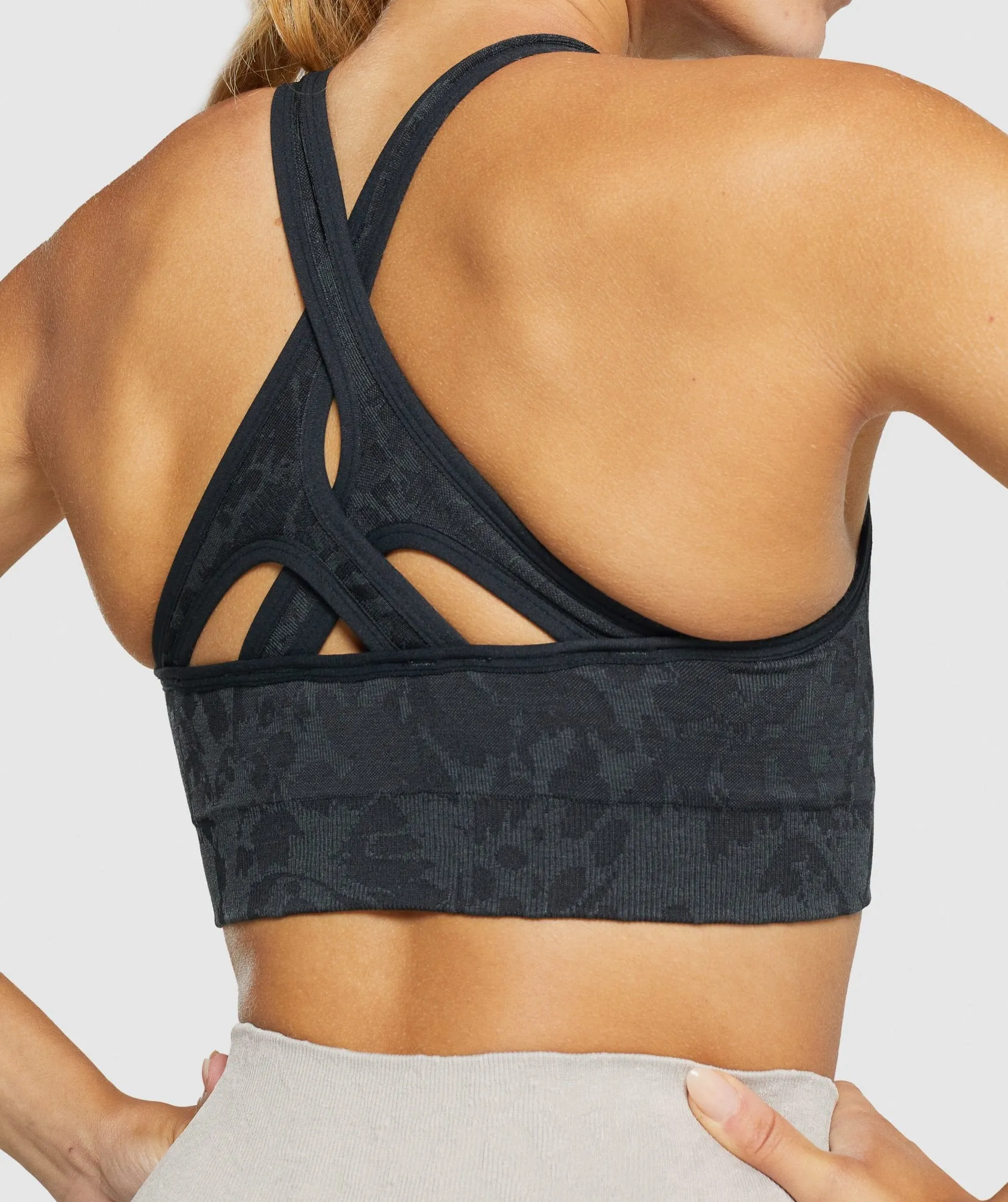 Gymshark Adapt Animal Seamless Sports Bra - Butterfly | Black