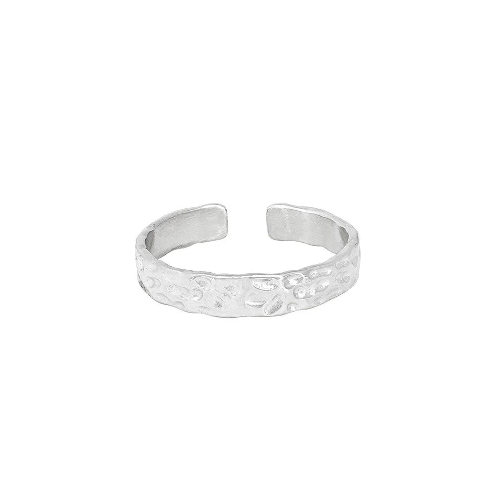 Hammered Band Ring - Silver