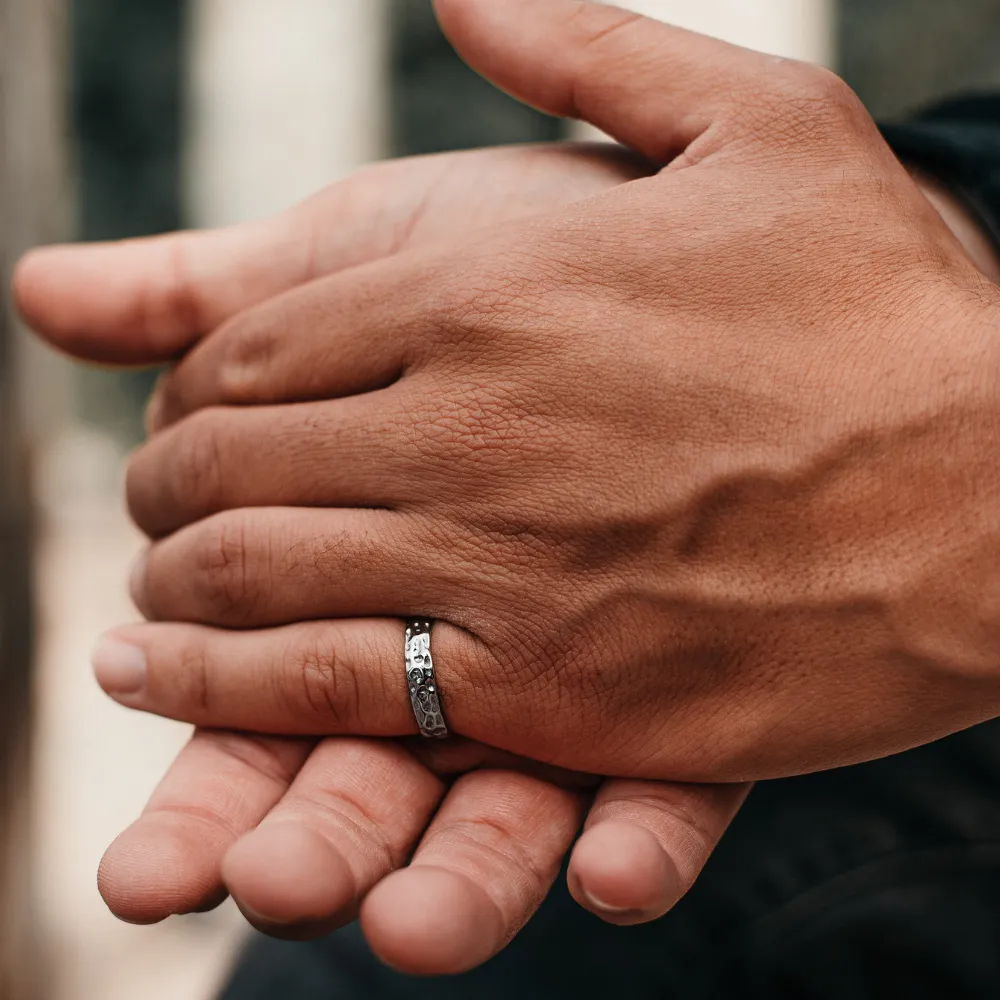 Hammered Band Ring - Silver