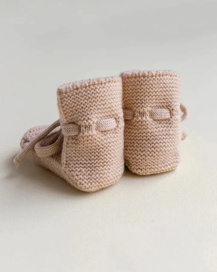 Handmade Merino Wool Booties - Apricot