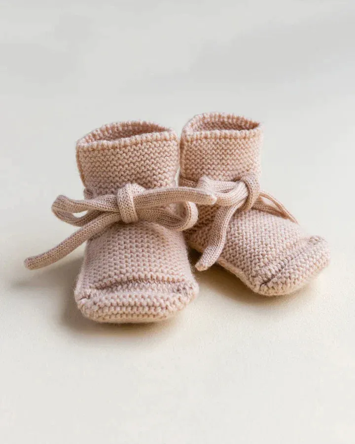 Handmade Merino Wool Booties - Apricot