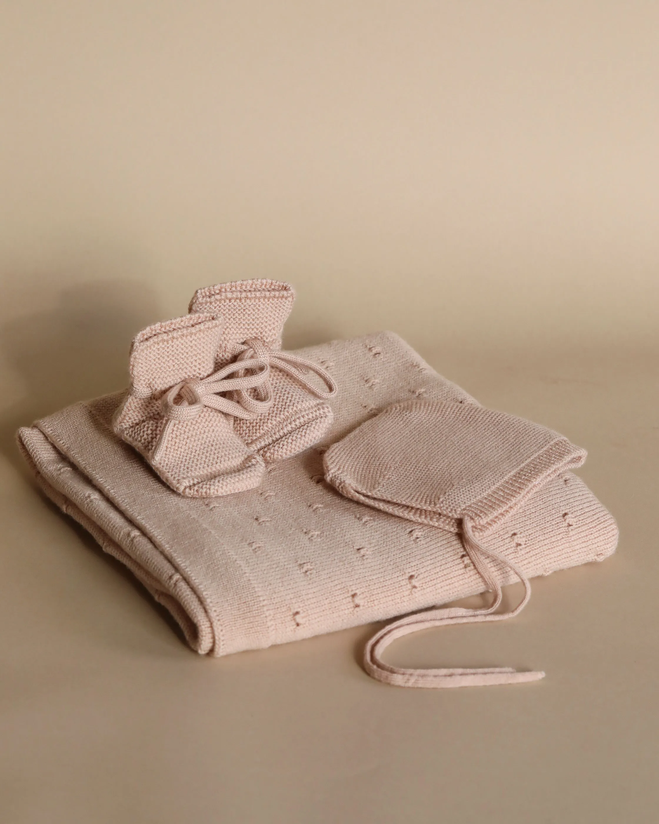 Handmade Merino Wool Booties - Apricot