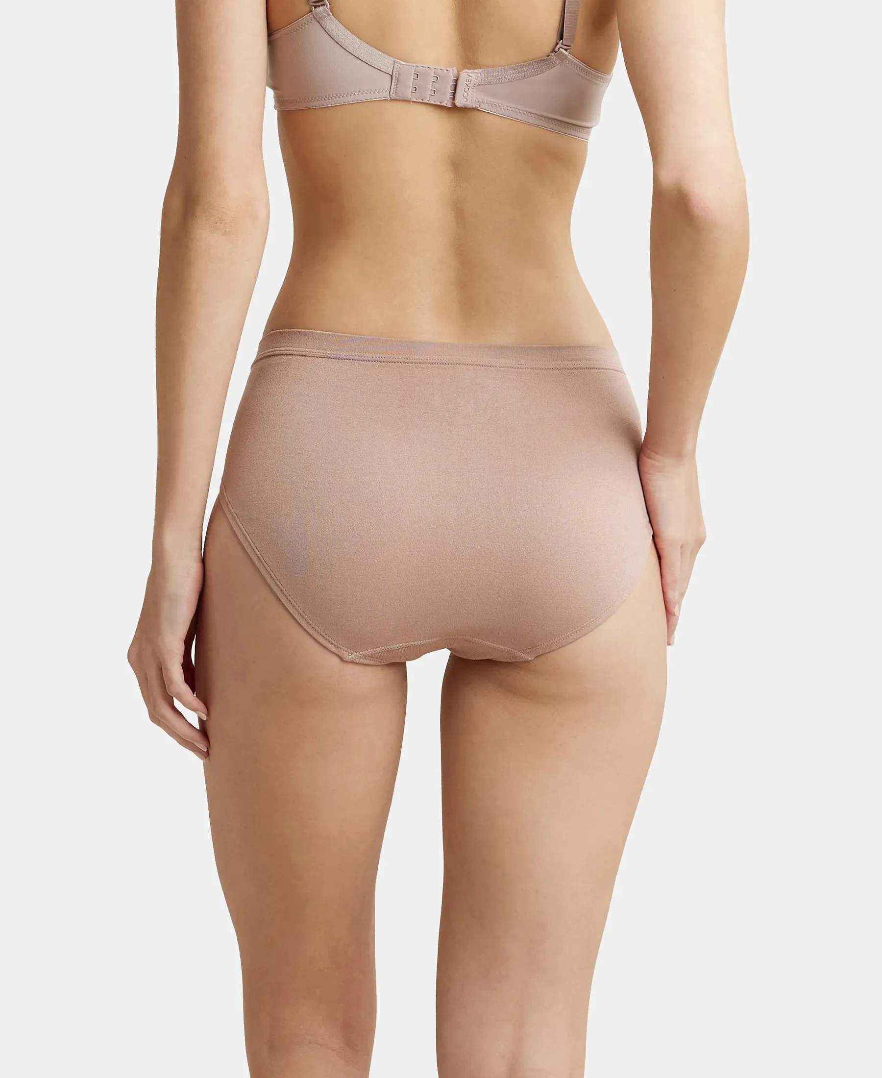 High Coverage Seamfree Microtouch Nylon Elastane Stretch High Waist Hipster With StayFresh Treatment - Mocha