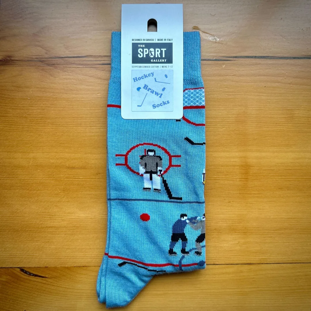 Hockey Brawl Scene Socks