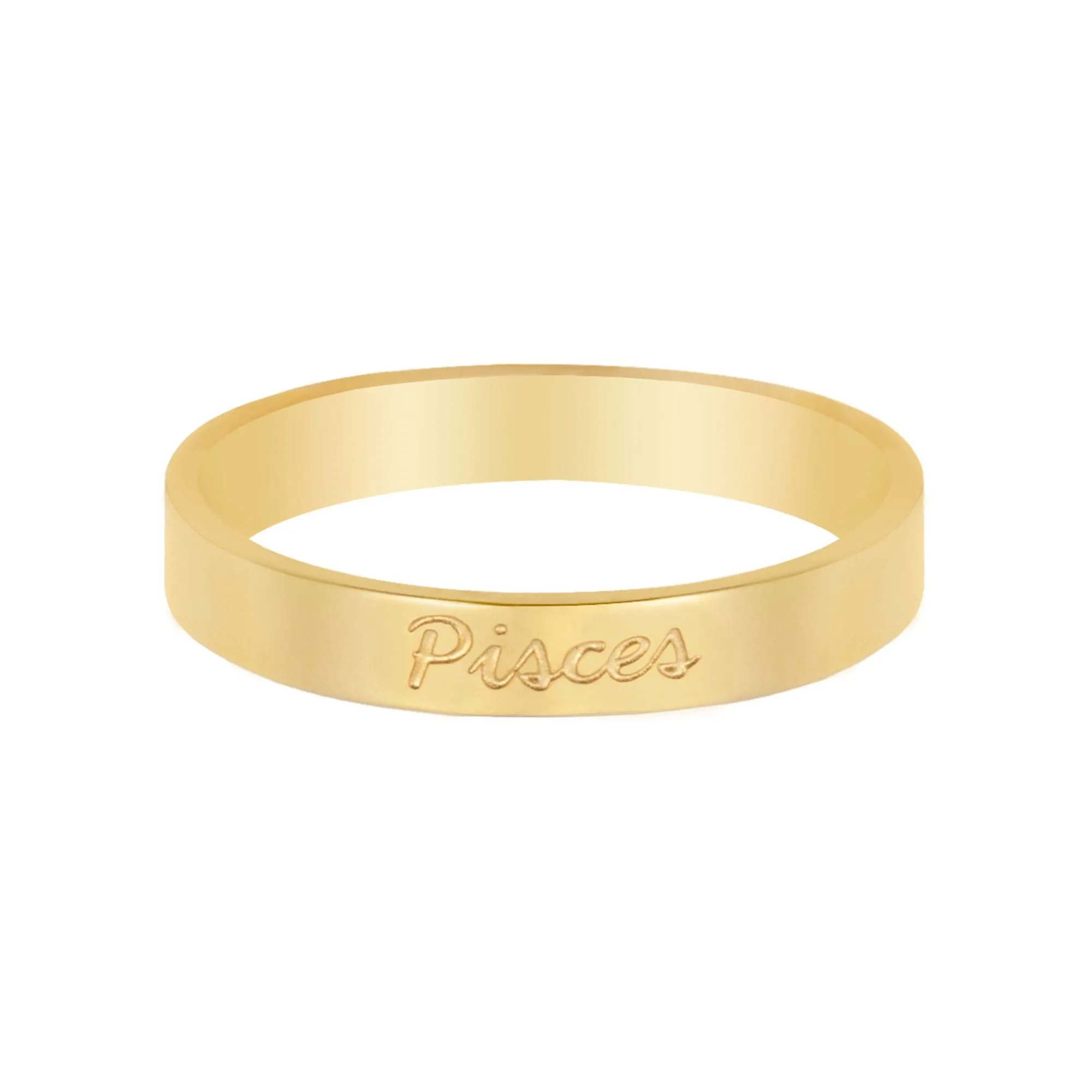 Italic Zodiac Ring Gold