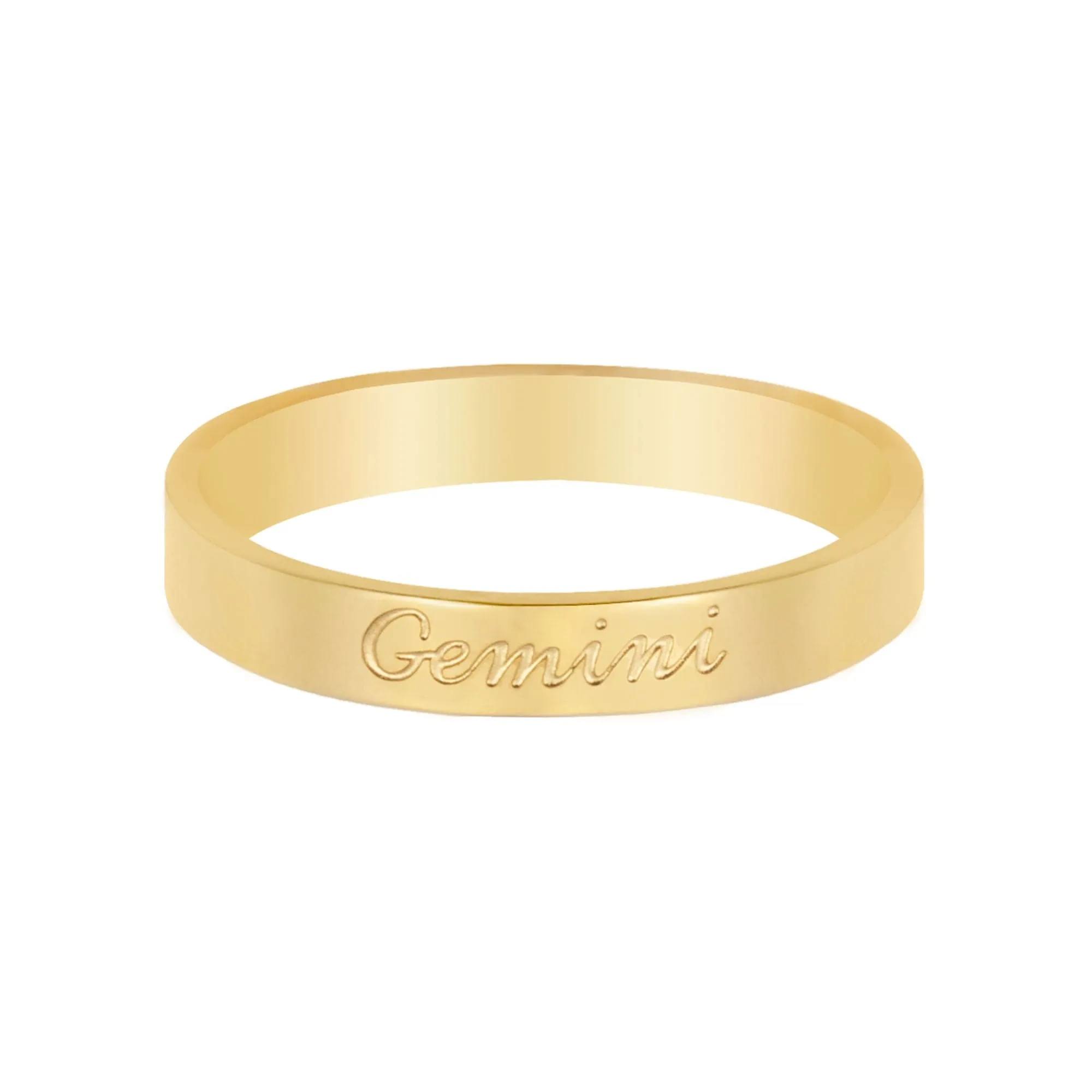 Italic Zodiac Ring Gold