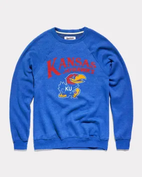 Kansas Jayhawks Pennant Royal Blue Crewneck