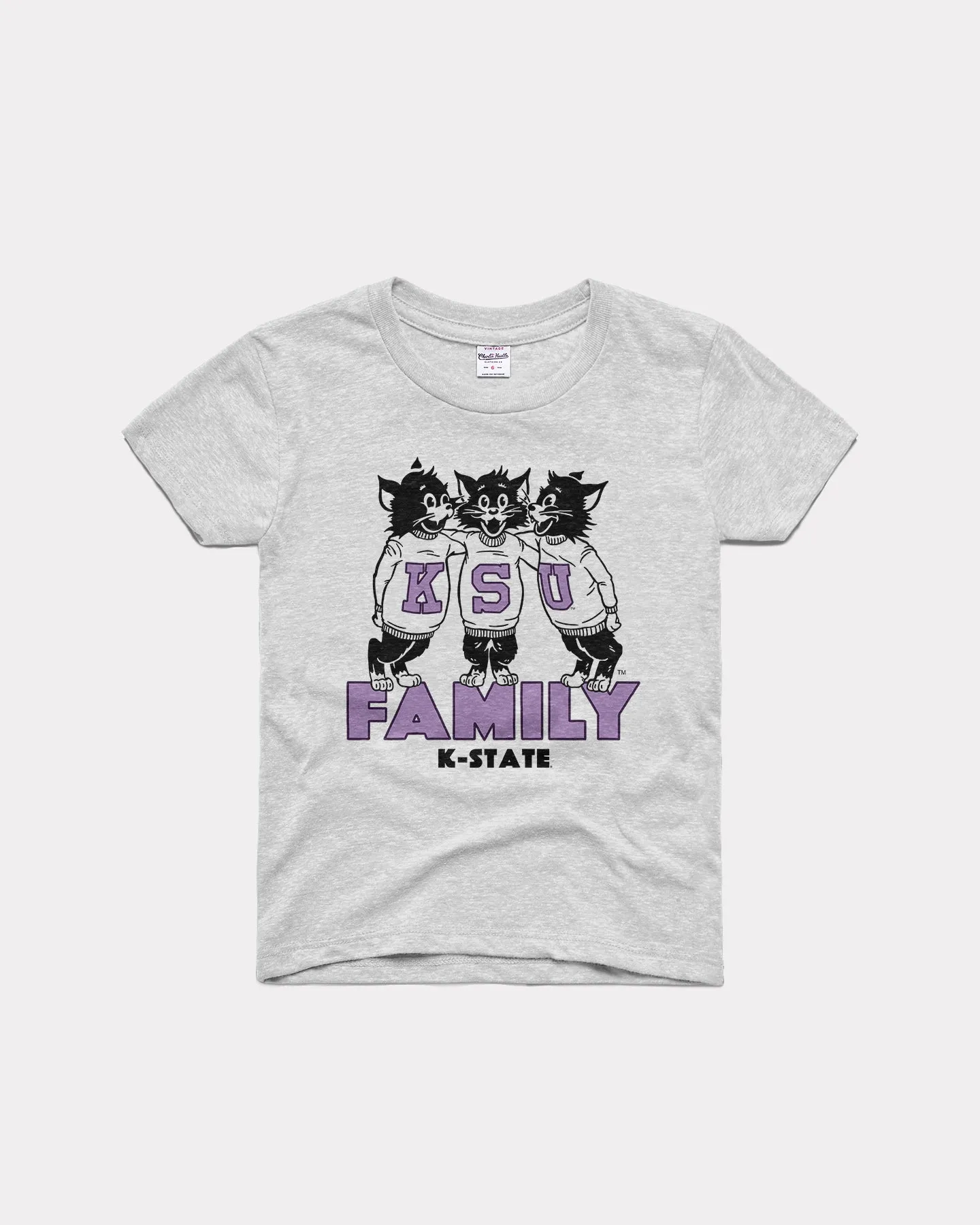 Kids Family K-State Wildcats Ash Grey T-Shirt