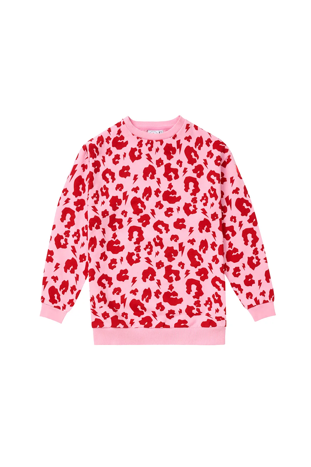 Kids Pink with Red Leopard Oversized Sweatshirt