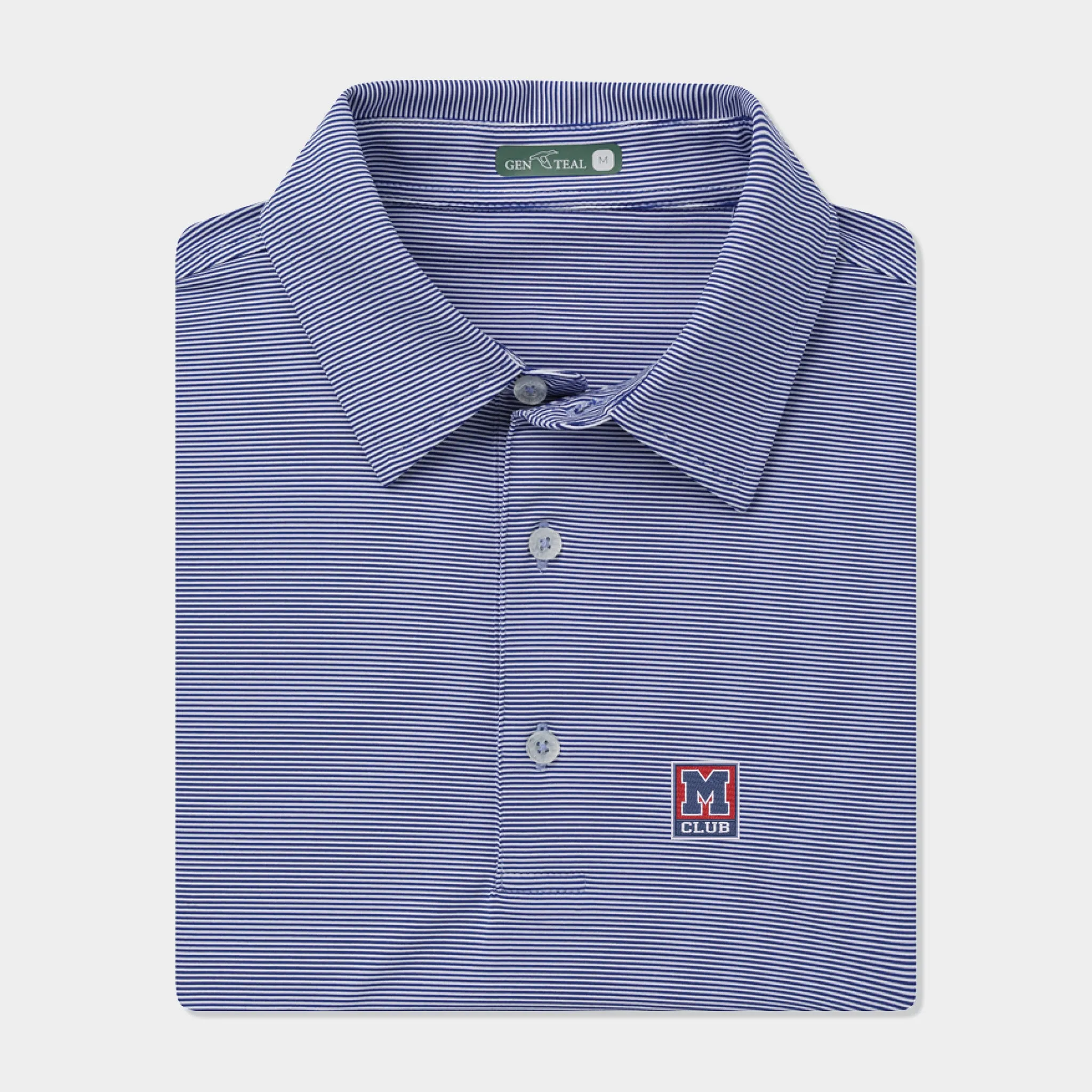 M Club Pinstripe Performance Polo