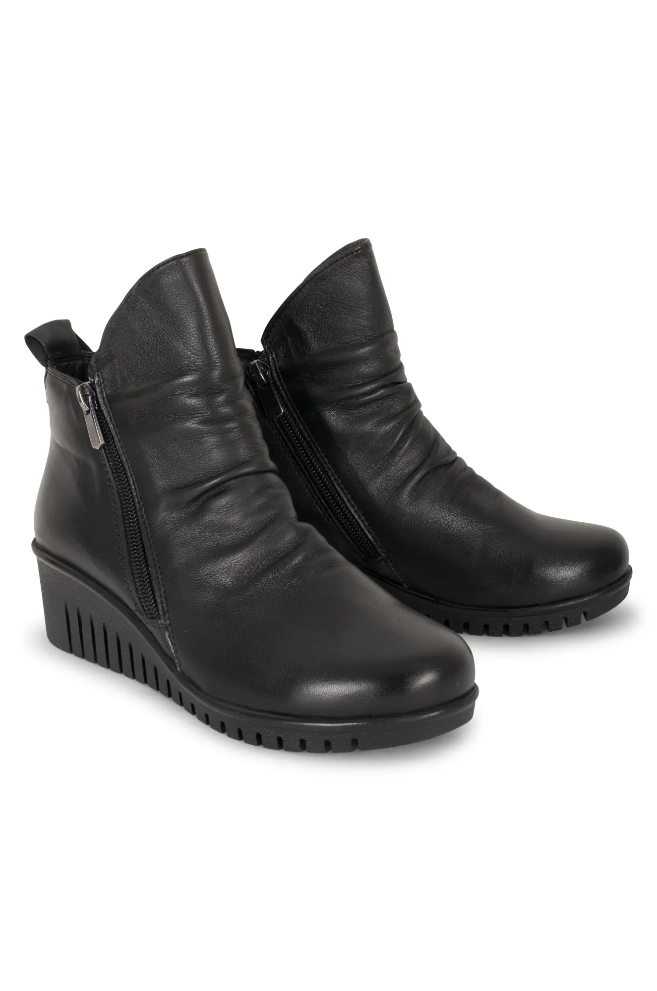 Made in Turkey Leather Ankle Boots | BLACK | ELLA ZZ