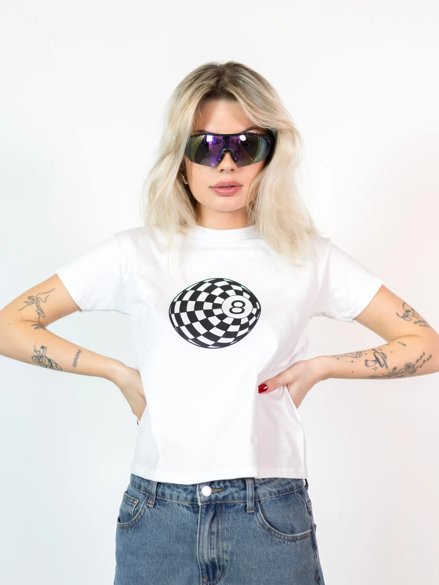 MAGIC 8 BALL DISCO, BABY TEE - HVID