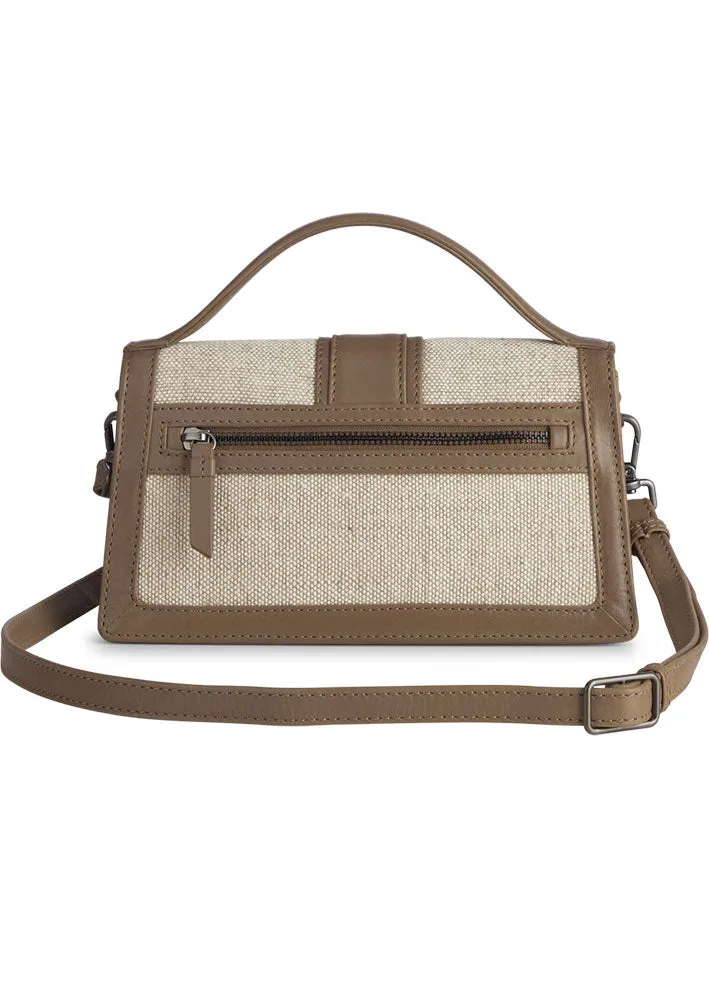 Markberg Zoe Crossbody Taske - Canvas Mix - Caramel og offwhite