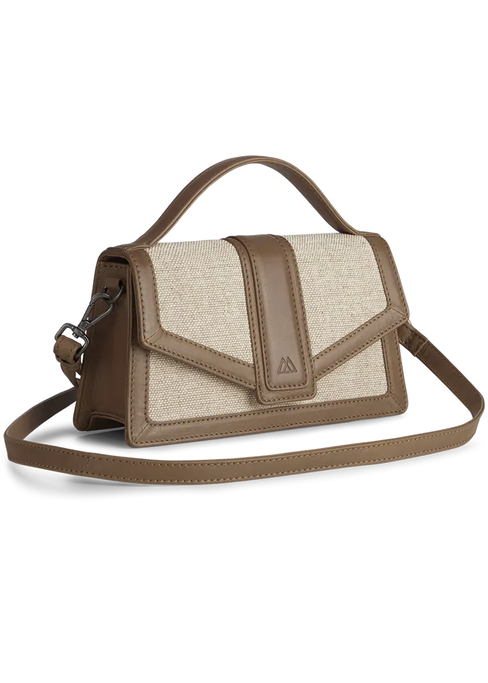 Markberg Zoe Crossbody Taske - Canvas Mix - Caramel og offwhite