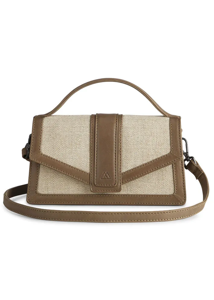 Markberg Zoe Crossbody Taske - Canvas Mix - Caramel og offwhite