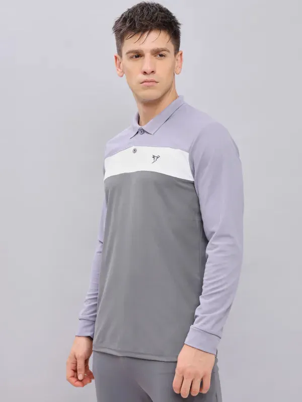 Men Colorblock Slim Fit Polo T-shirt with MATPIQ