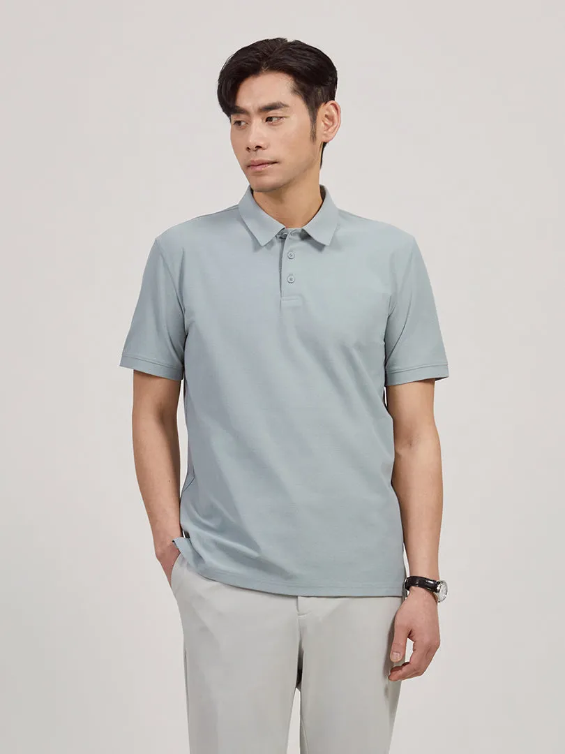 Men's Airy Fit Textured Short Sleeve Polo Shirt