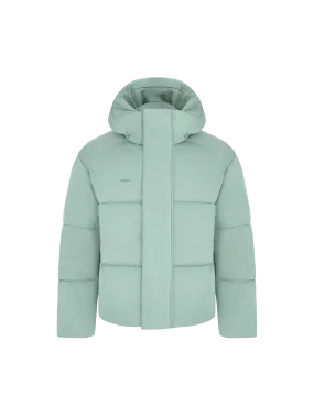 Men’s Flower-Warmth Recycled Nylon Puffer—eucalyptus blue