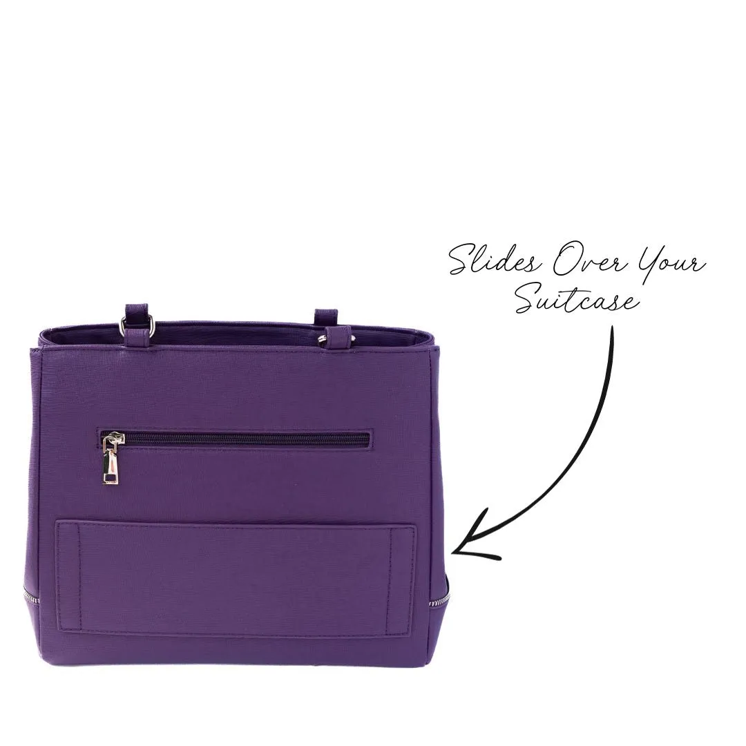 Michelle Tote Bag — Amethyst (Coffee Leather)