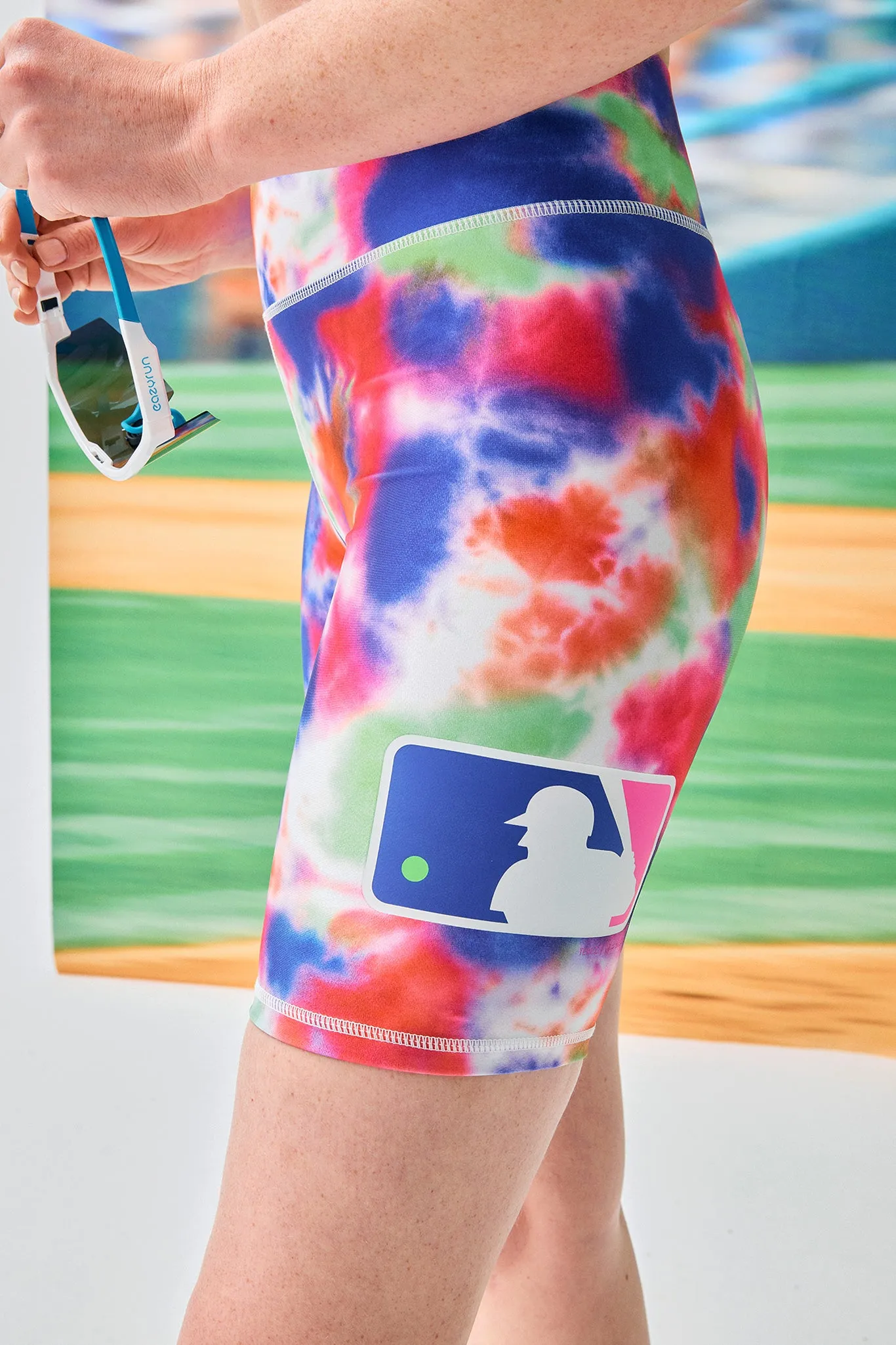 MLB Batterman Hi-Shine BIke Shorts in Tie Dye