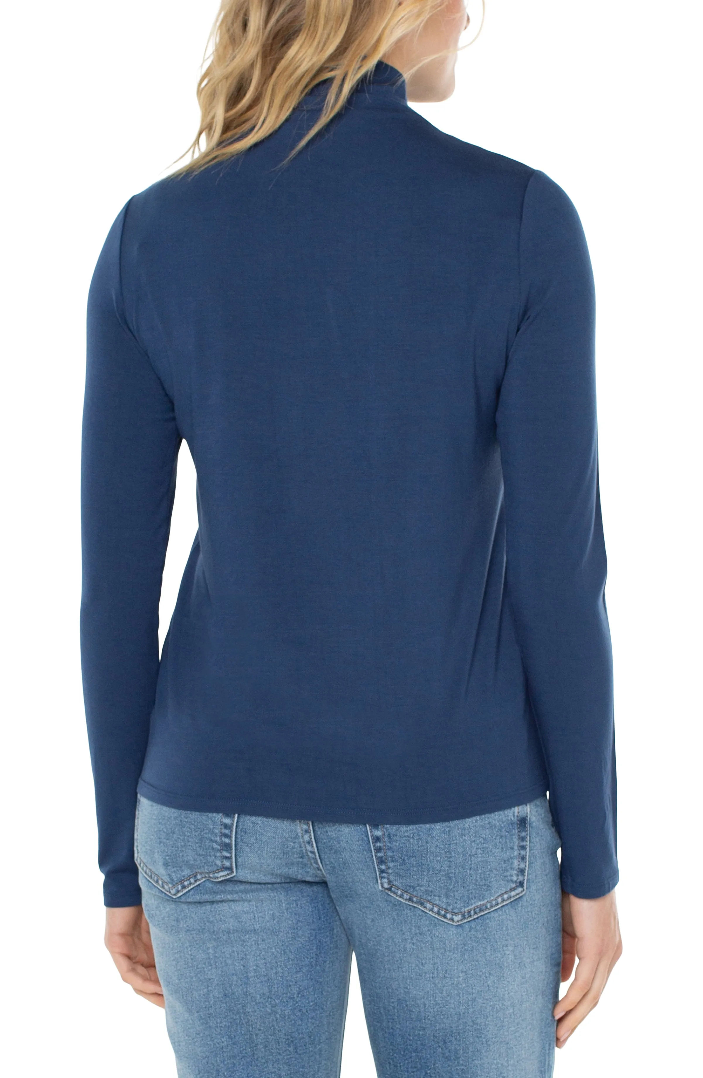 MOCK NECK LONG SLEEVE KNIT TOP