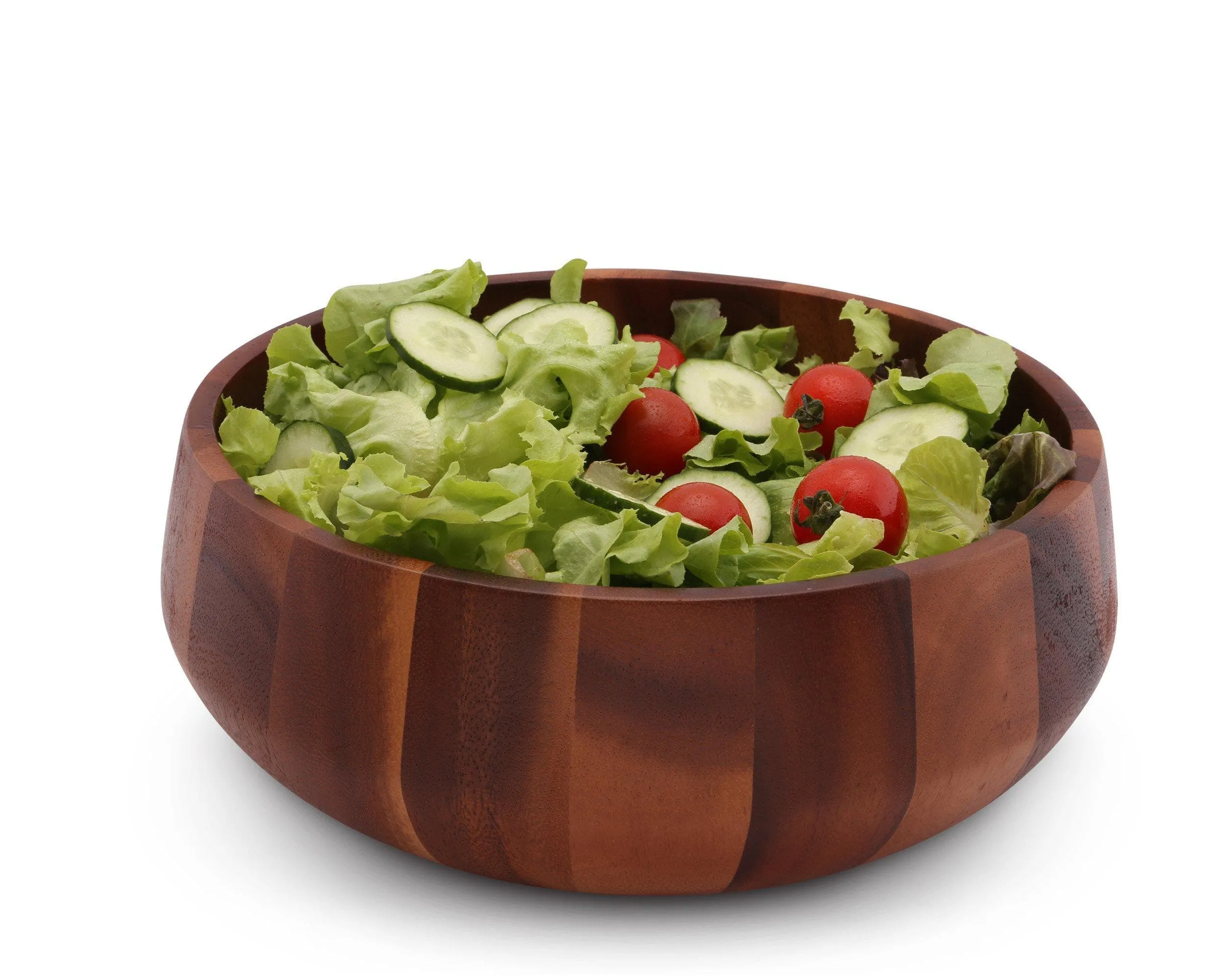 Modern Round Acacia Wood Salad  Bowl Large