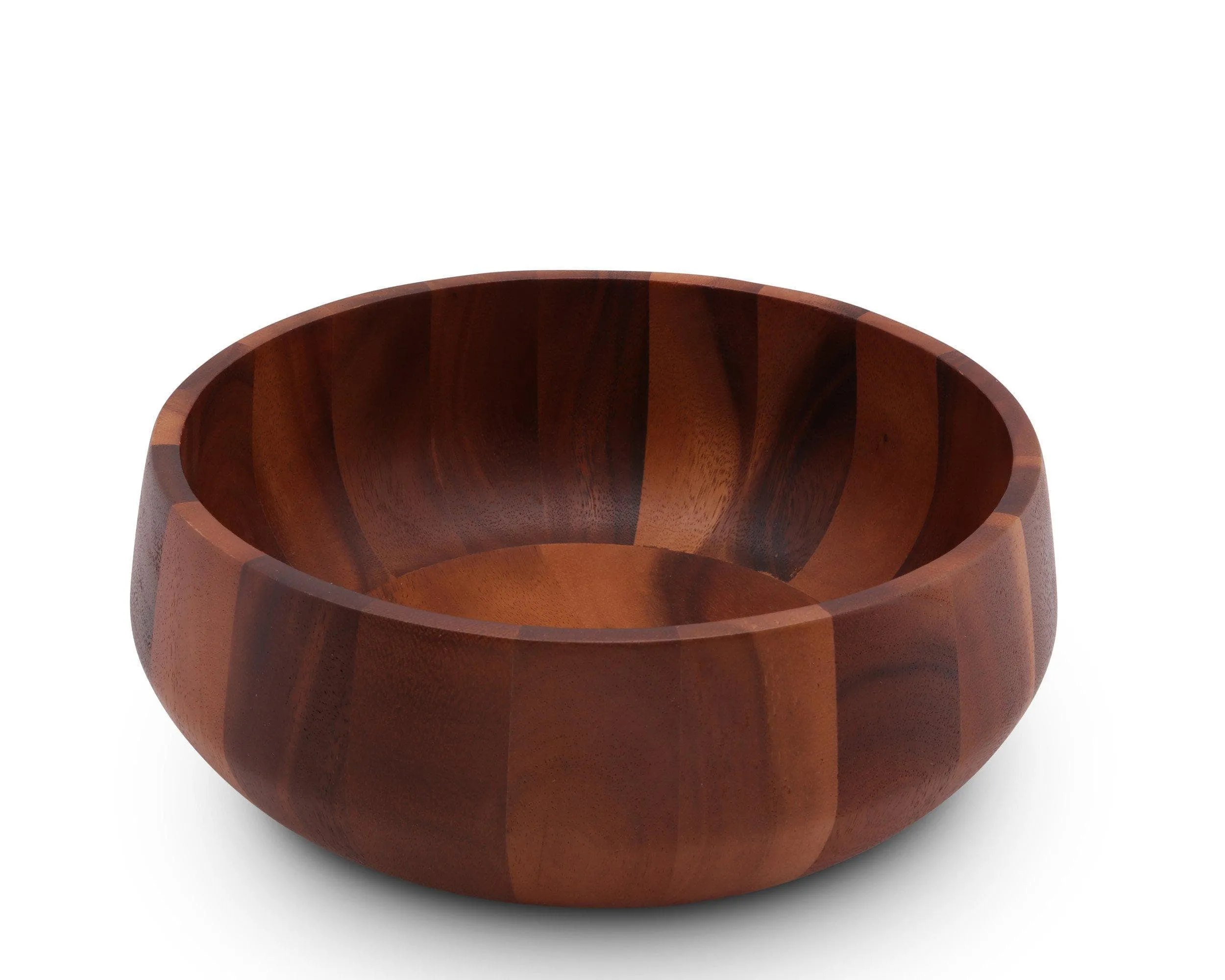 Modern Round Acacia Wood Salad  Bowl Large