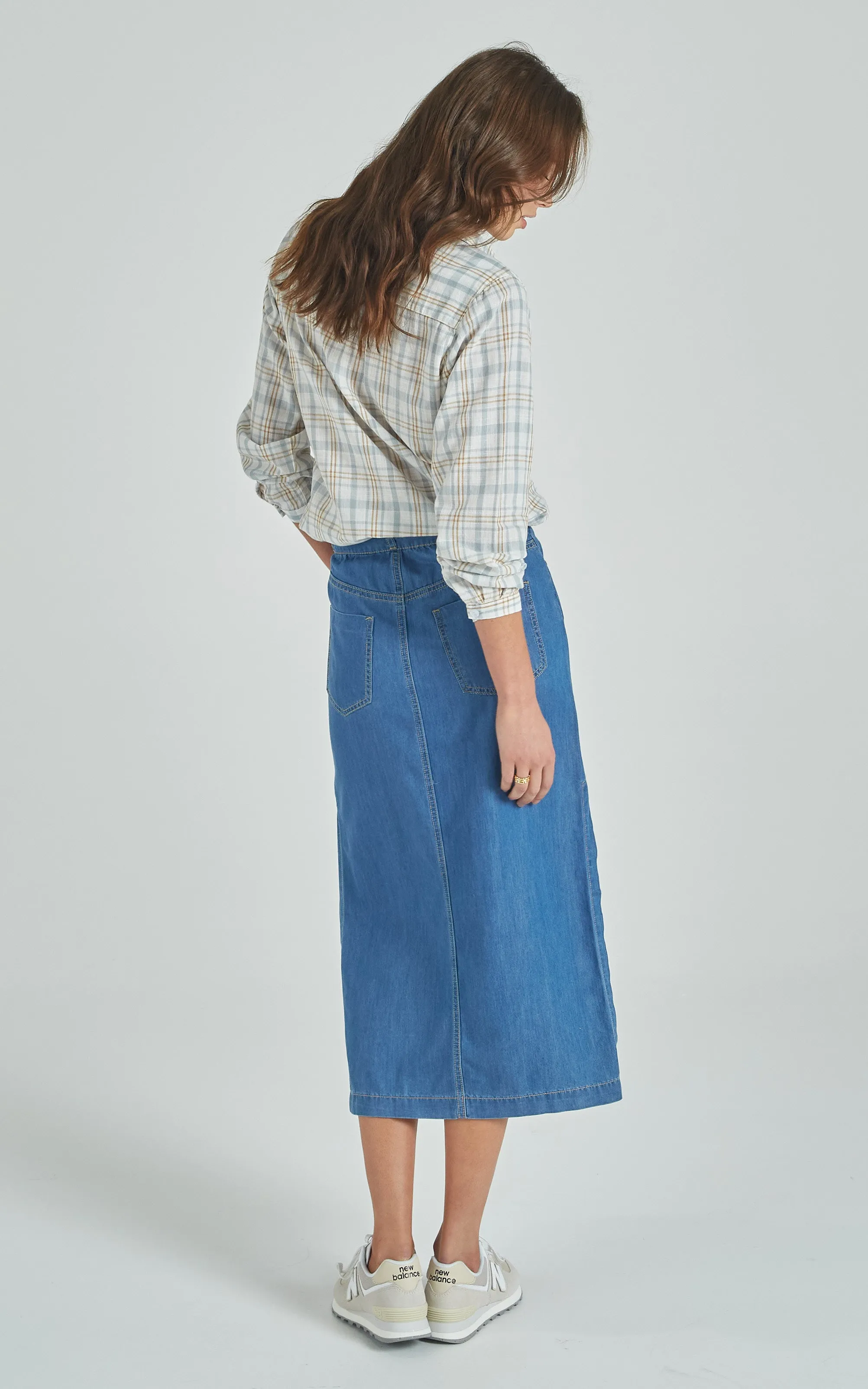 Mona Rodeo Blue Tencel Skirt