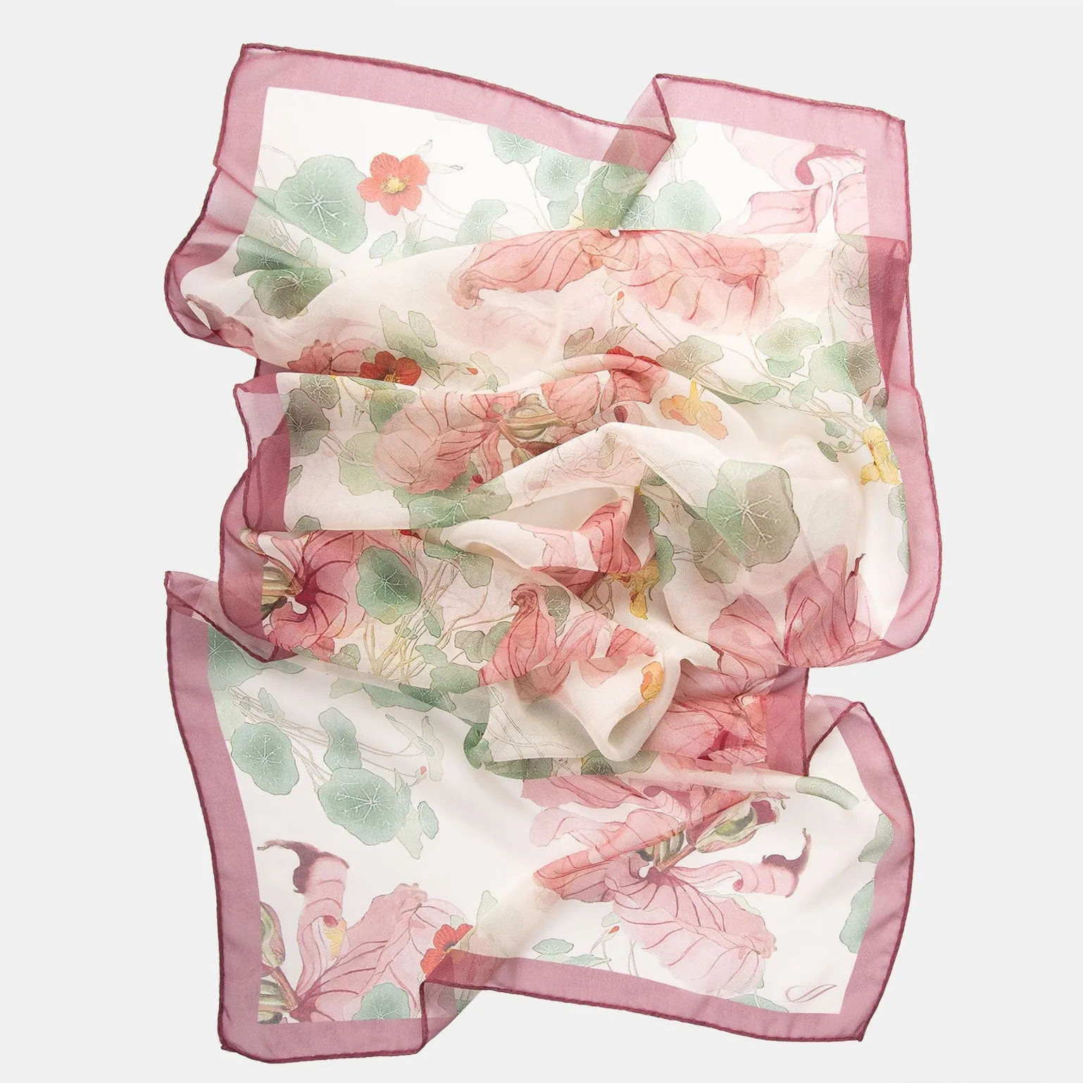 Monique - Long Sheer Silk Scarf - Antique Rose