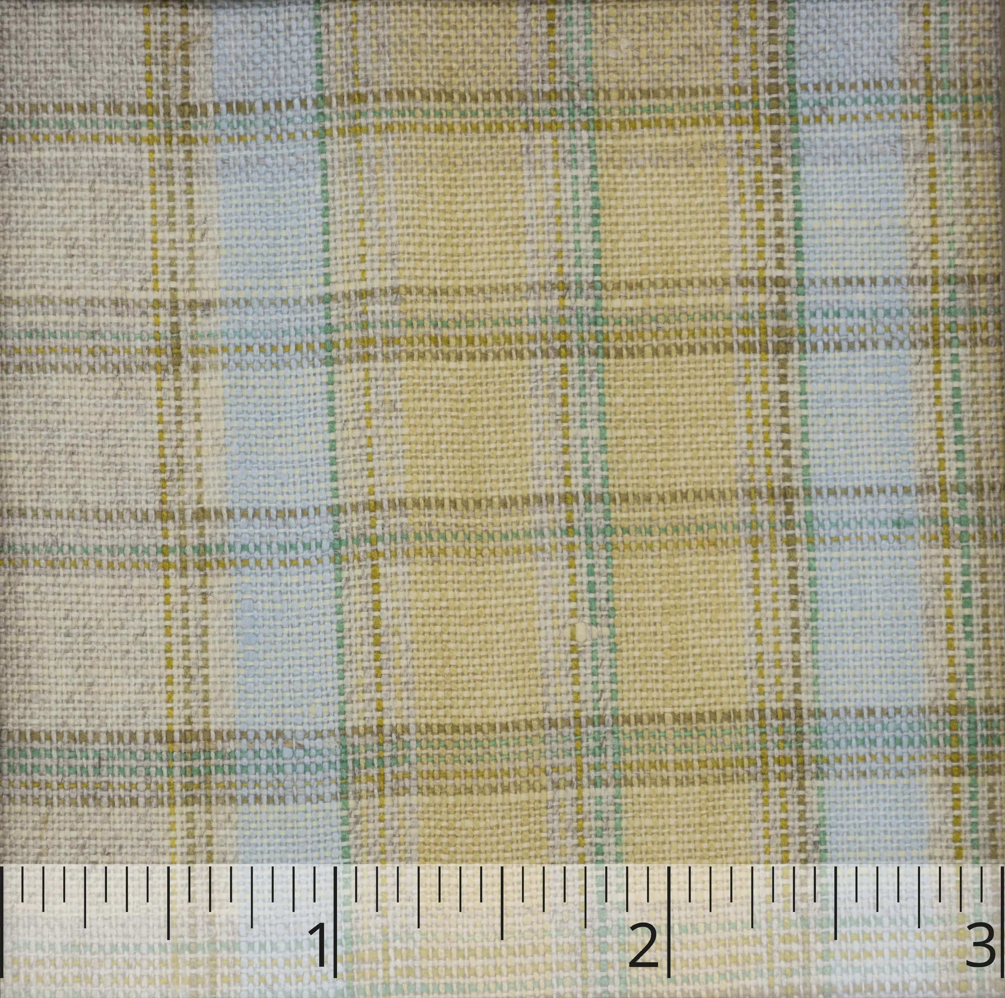 Natural, Butter Yellow, & Light Blue Linen Check - $14.00 yd.