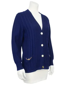 Navy Cable Knit Cardigan