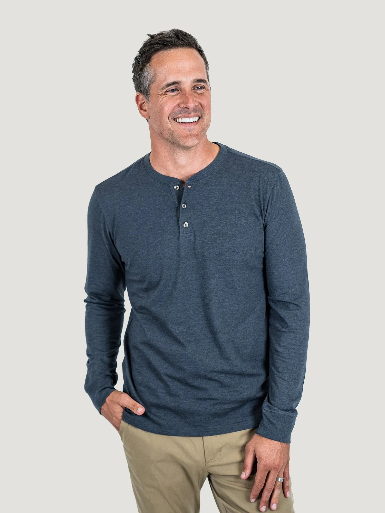 Navy Long Sleeve Henley