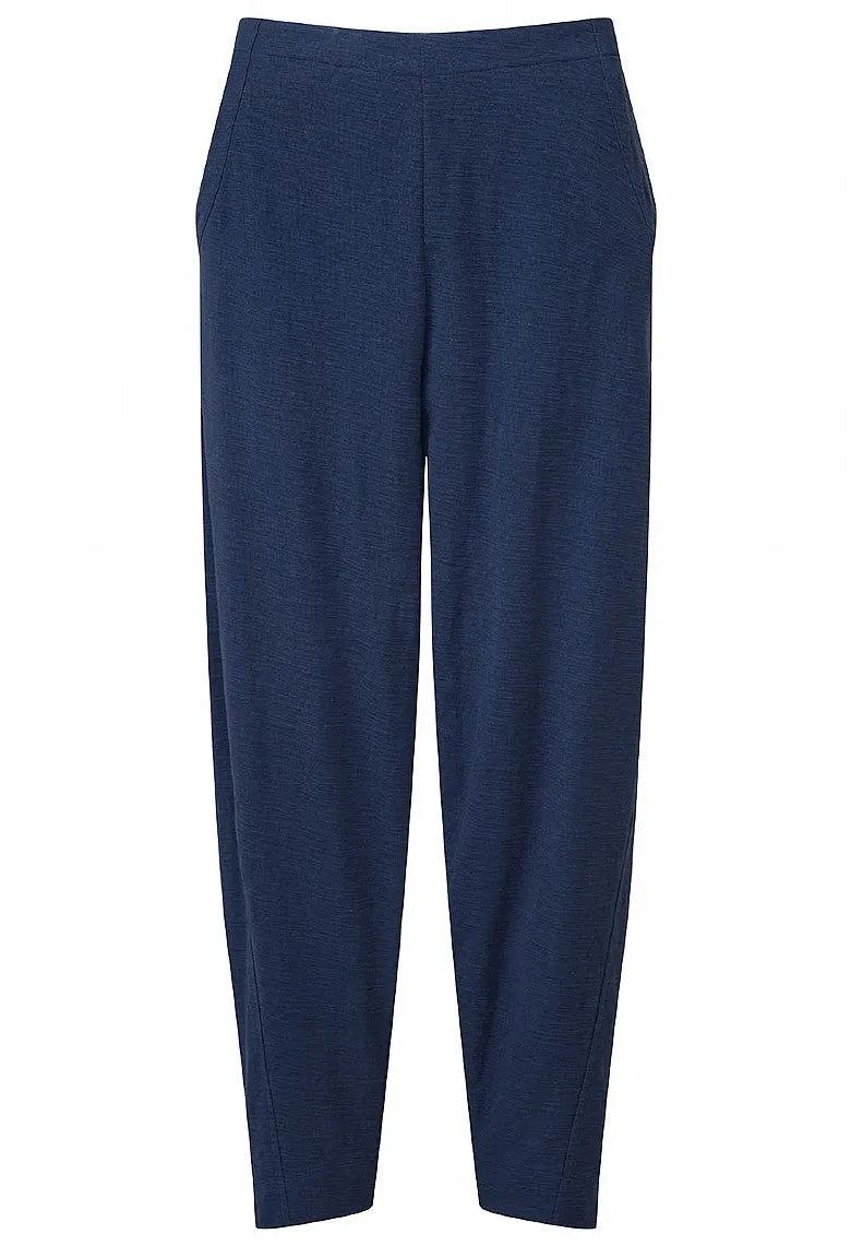 Organic Cotton Slub Mabel Trouser - Soft Navy