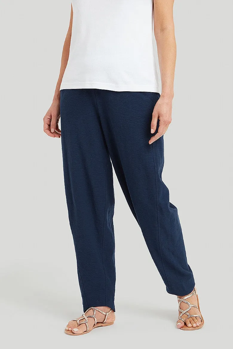 Organic Cotton Slub Mabel Trouser - Soft Navy