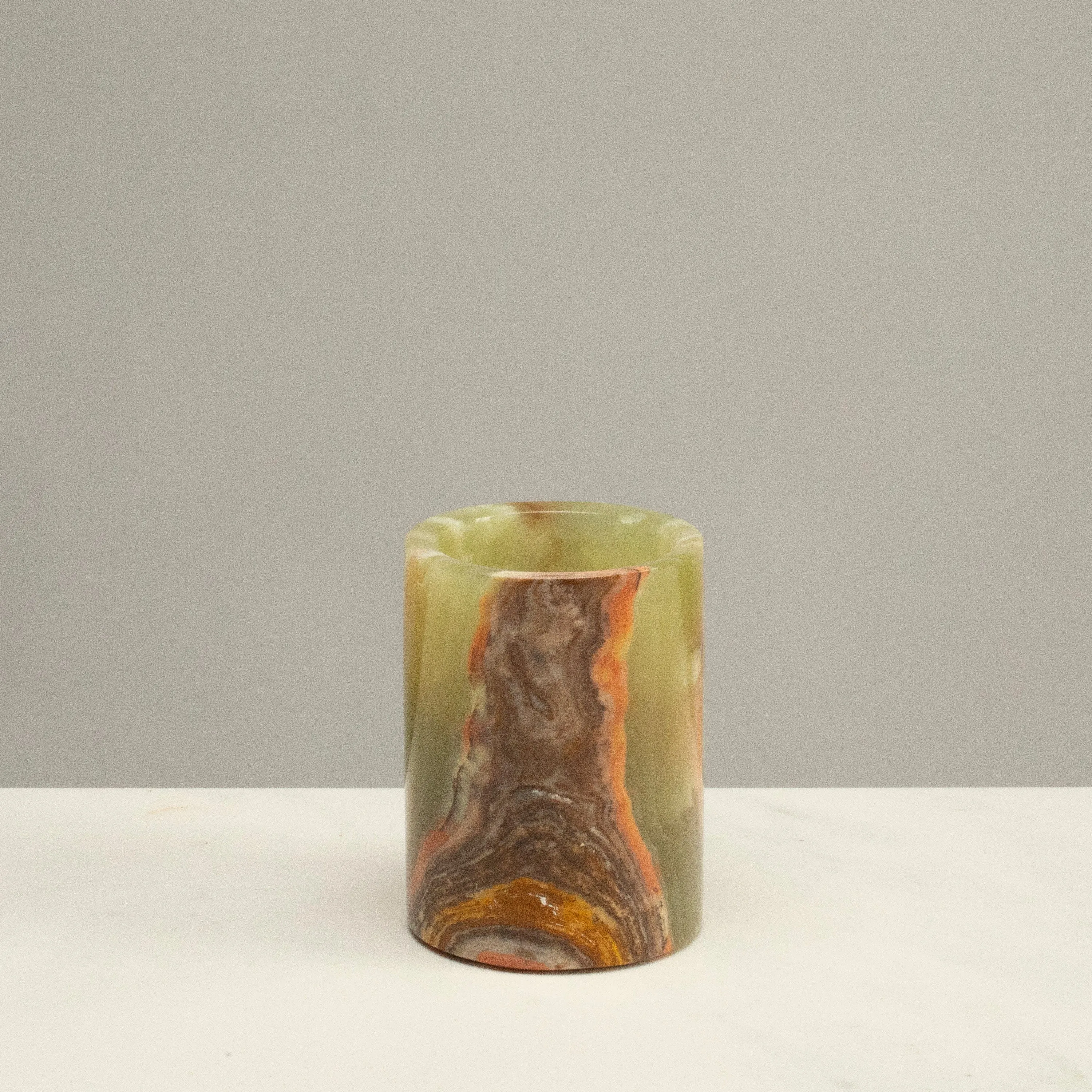 Pakistan Green Onyx Candle Holder - 3