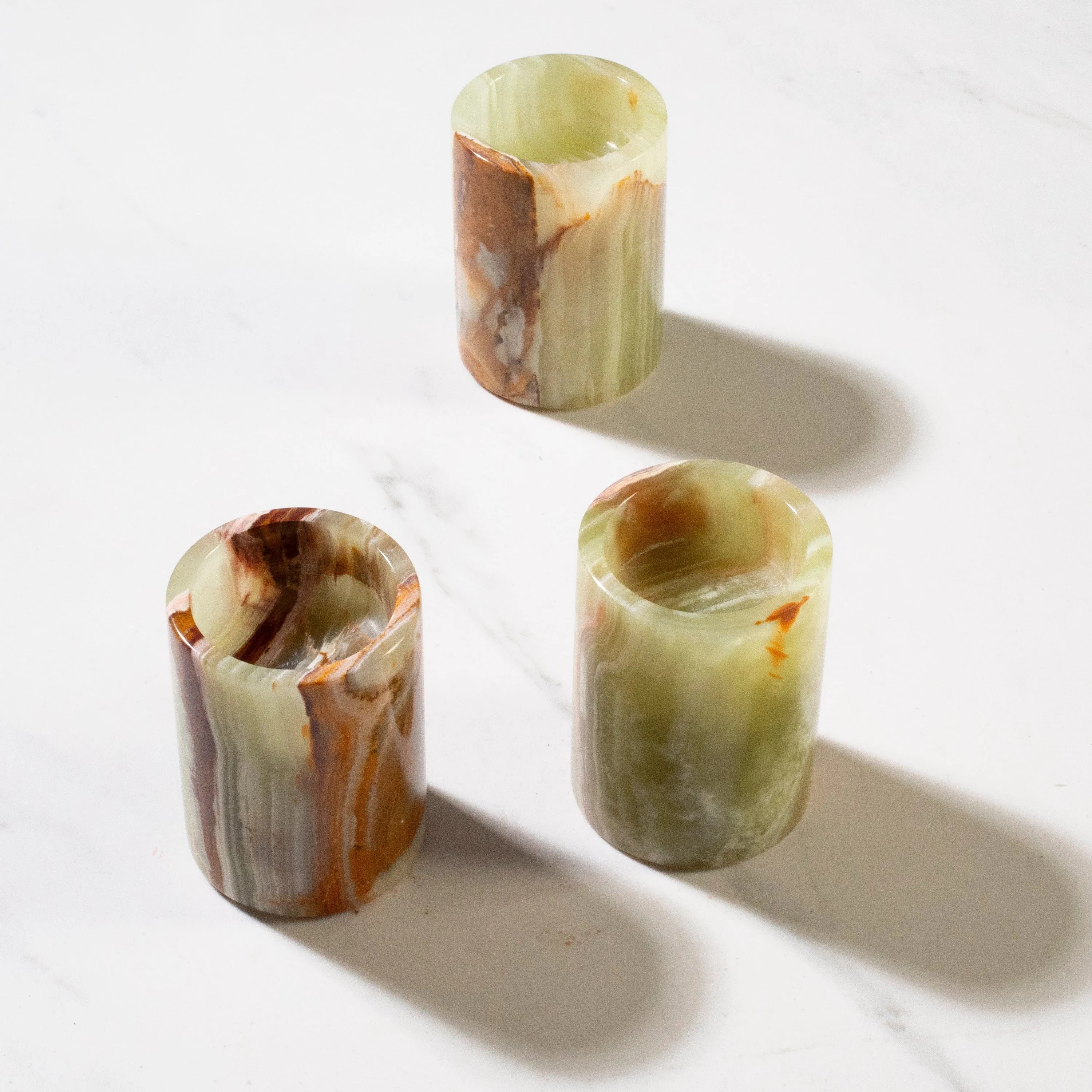 Pakistan Green Onyx Candle Holder - 3