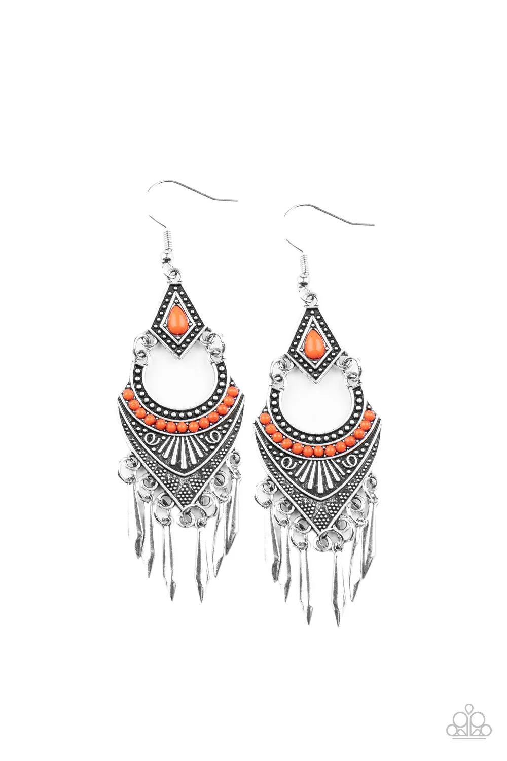 Paparazzi Earring ~ Trailblazer Beam - Orange