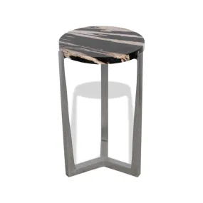 Petrified Wood Table - Silver