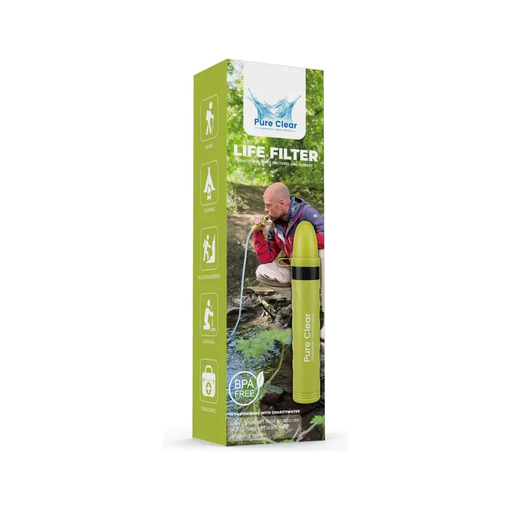 Pure Clear Life Filter Survival Straw - Green