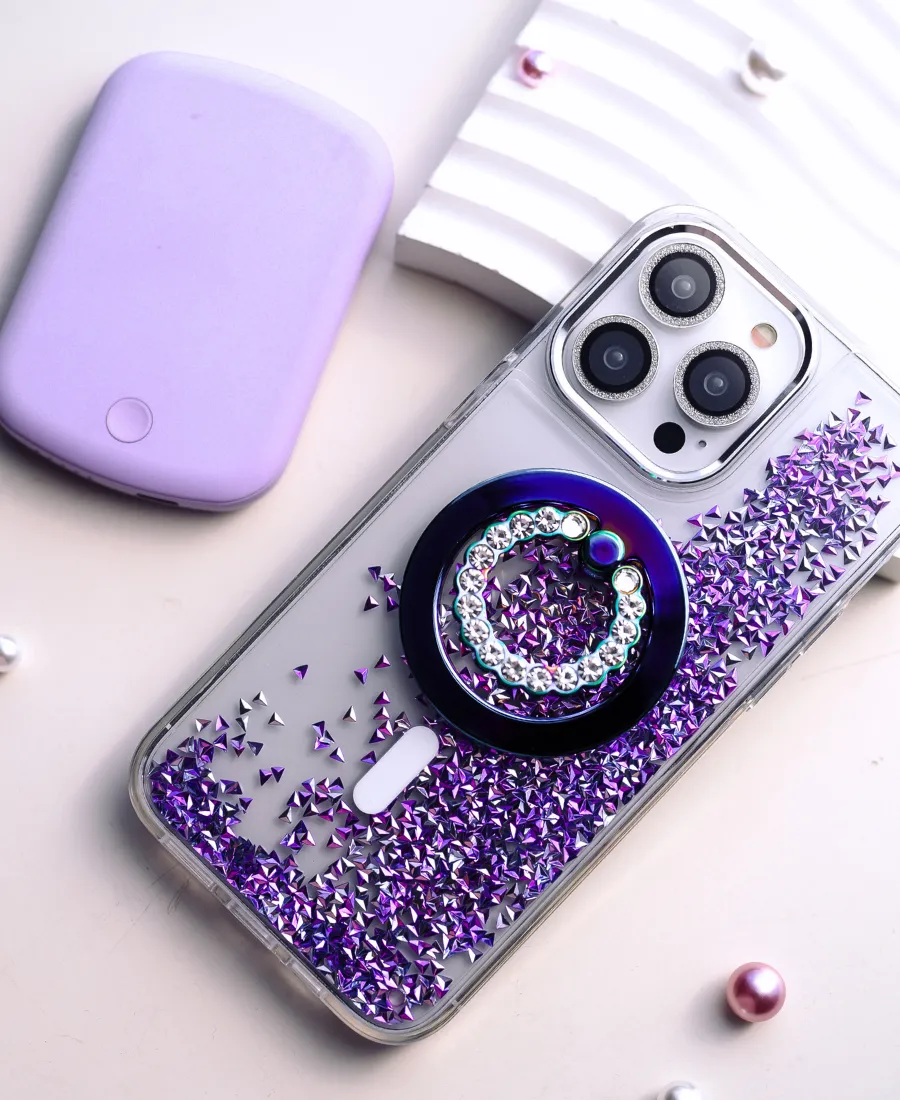 Purple Prism Glitter MagSafe Phone Case