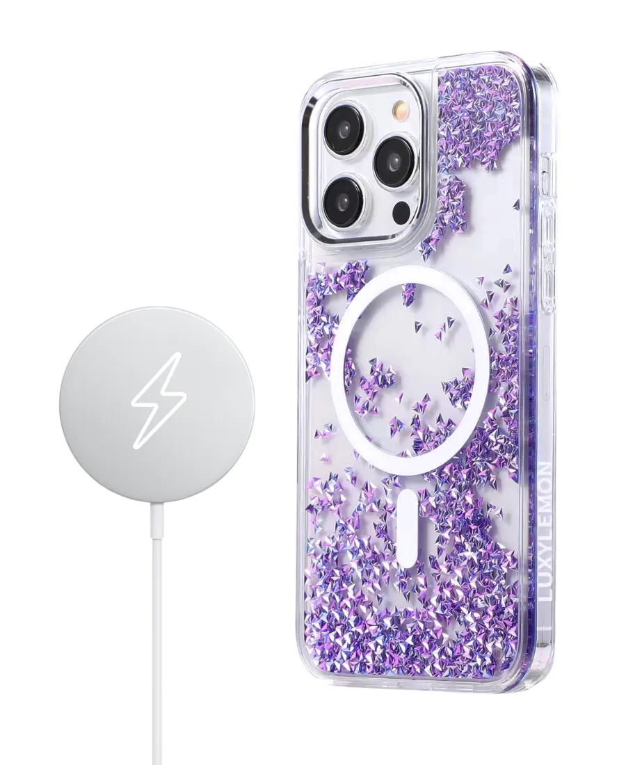 Purple Prism Glitter MagSafe Phone Case