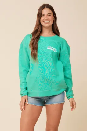 "Bridesmaid" Surf Green Surf Wash Crewneck Sweatshirt