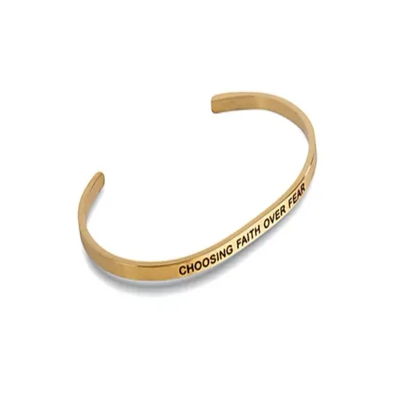 "Choosing Faith Over Fear" Gold Embracelet