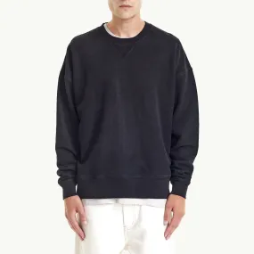 Relaxed Fleece Crew - Black