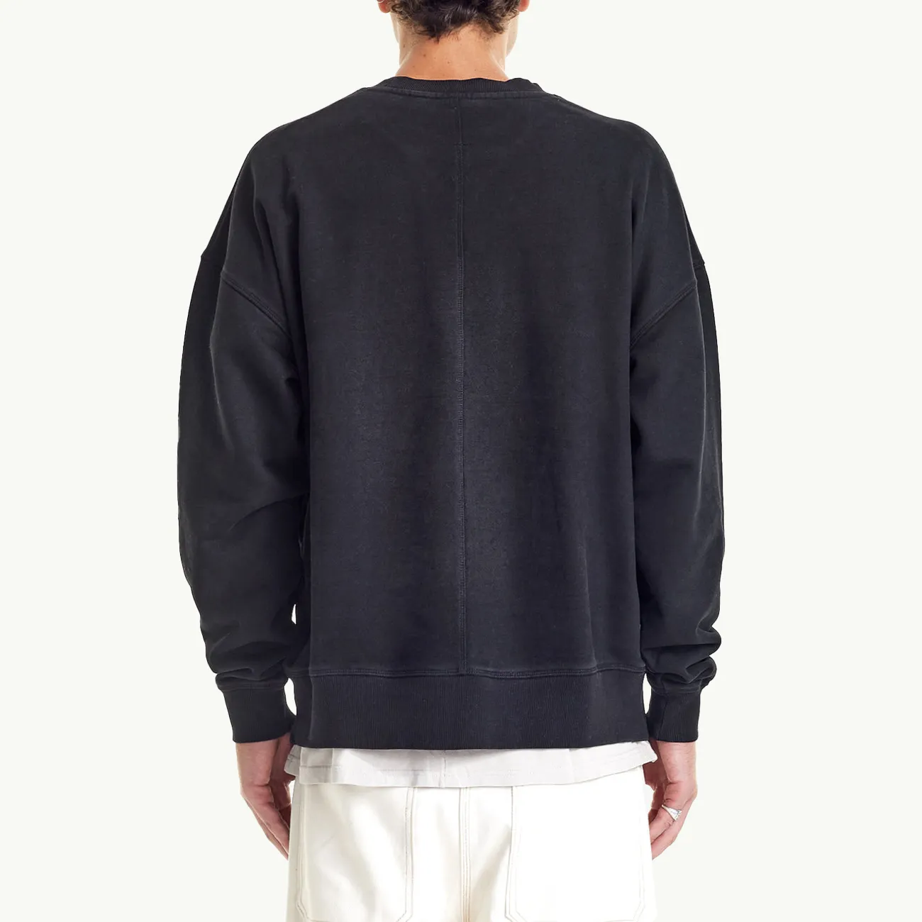 Relaxed Fleece Crew - Black